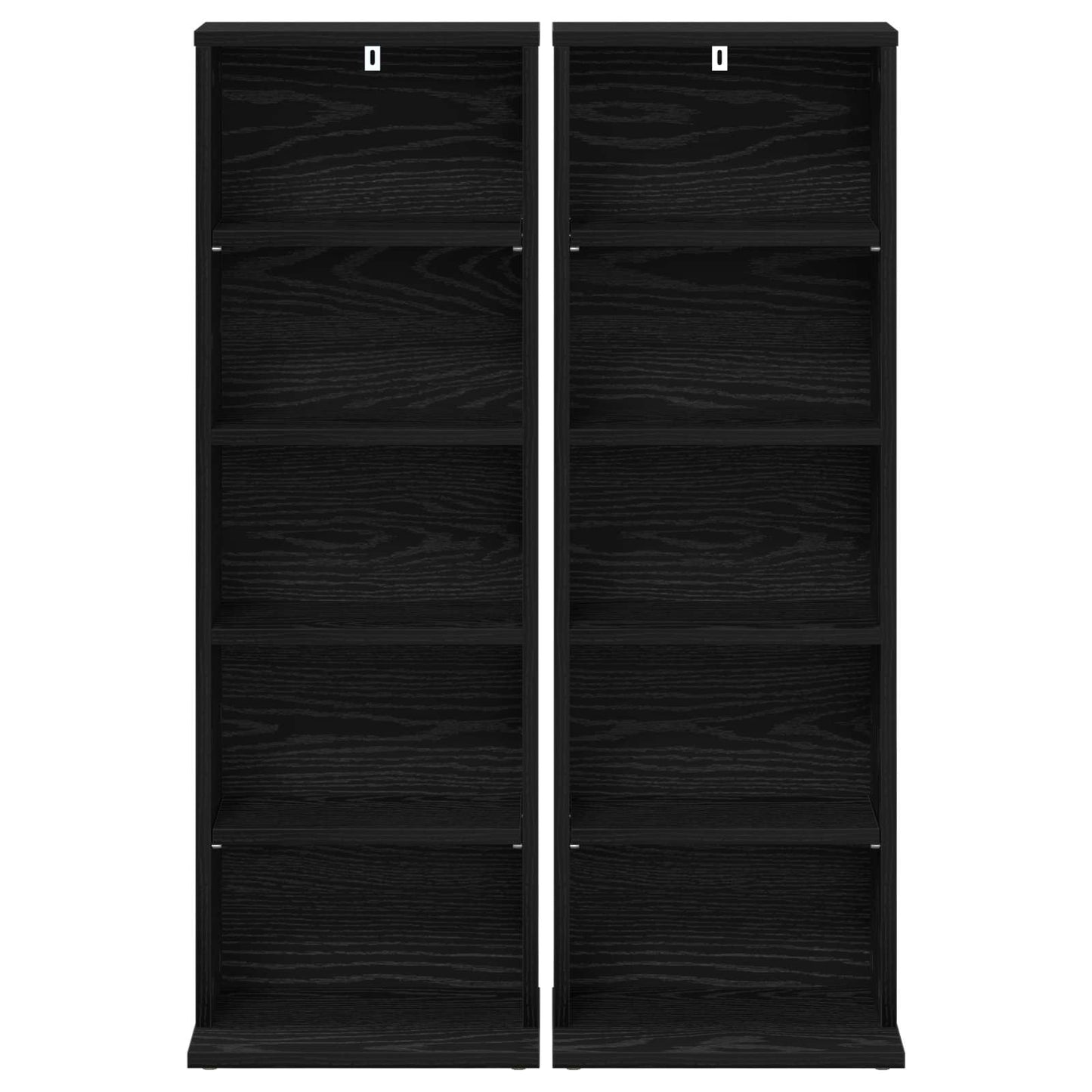 vidaXL CD Cabinet 2 pcs Black Oak 33 x 23.5 x 97.5 cm Engineered Wood 6