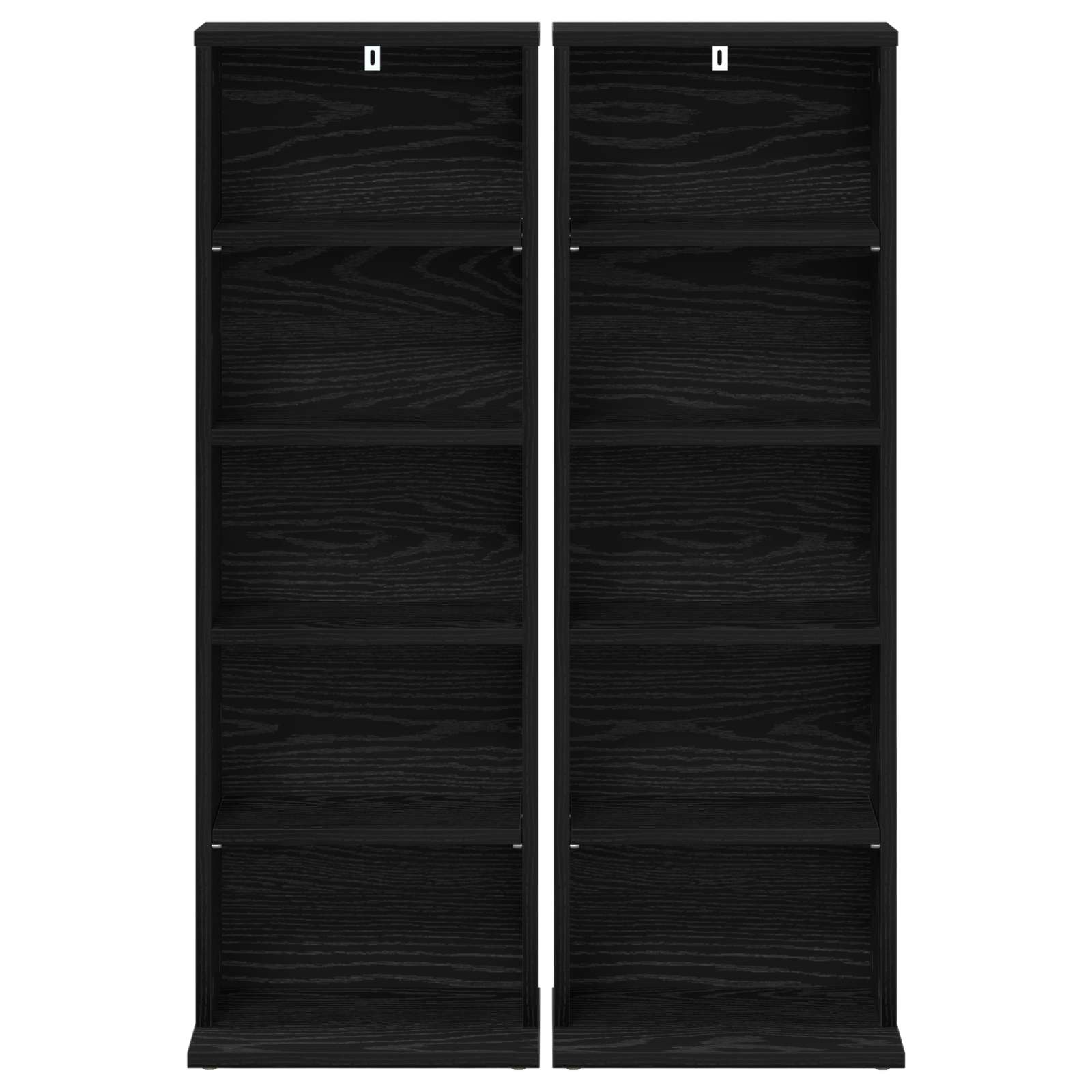 vidaXL CD Cabinet 2 pcs Black Oak 33 x 23.5 x 97.5 cm Engineered Wood 6