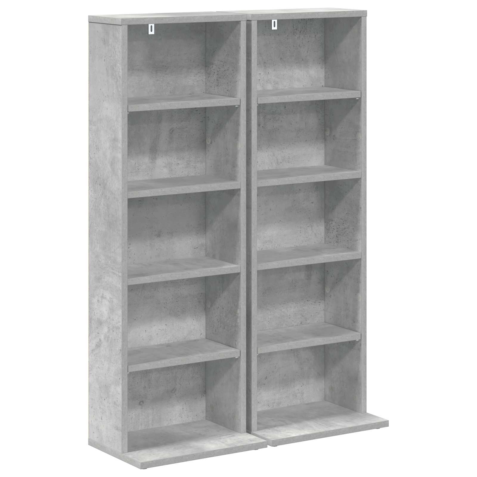 vidaXL CD Cabinet 2 pcs Concrete Grey 33 x 23.5 x 97.5 cm 2