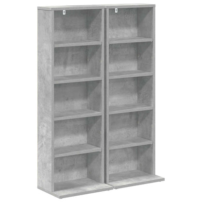 vidaXL CD Cabinet 2 pcs Concrete Grey 33 x 23.5 x 97.5 cm 2