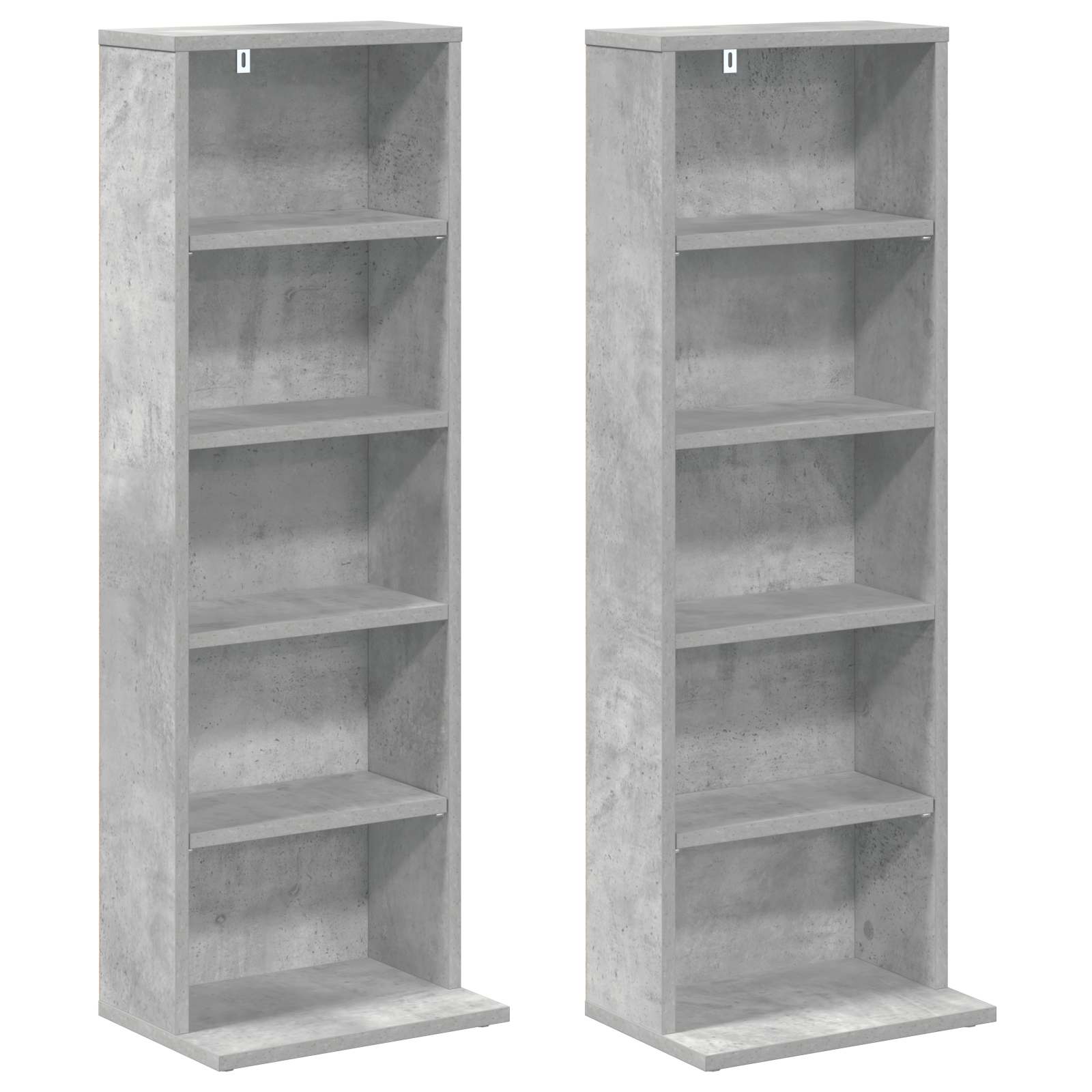 vidaXL CD Cabinet 2 pcs Concrete Grey 33 x 23.5 x 97.5 cm 5