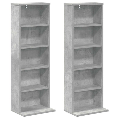 vidaXL CD Cabinet 2 pcs Concrete Grey 33 x 23.5 x 97.5 cm 5