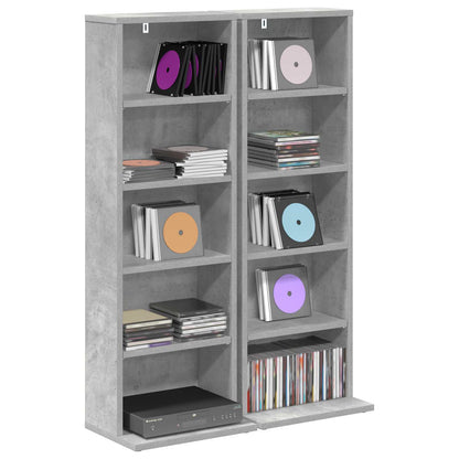 vidaXL CD Cabinet 2 pcs Concrete Grey 33 x 23.5 x 97.5 cm 3