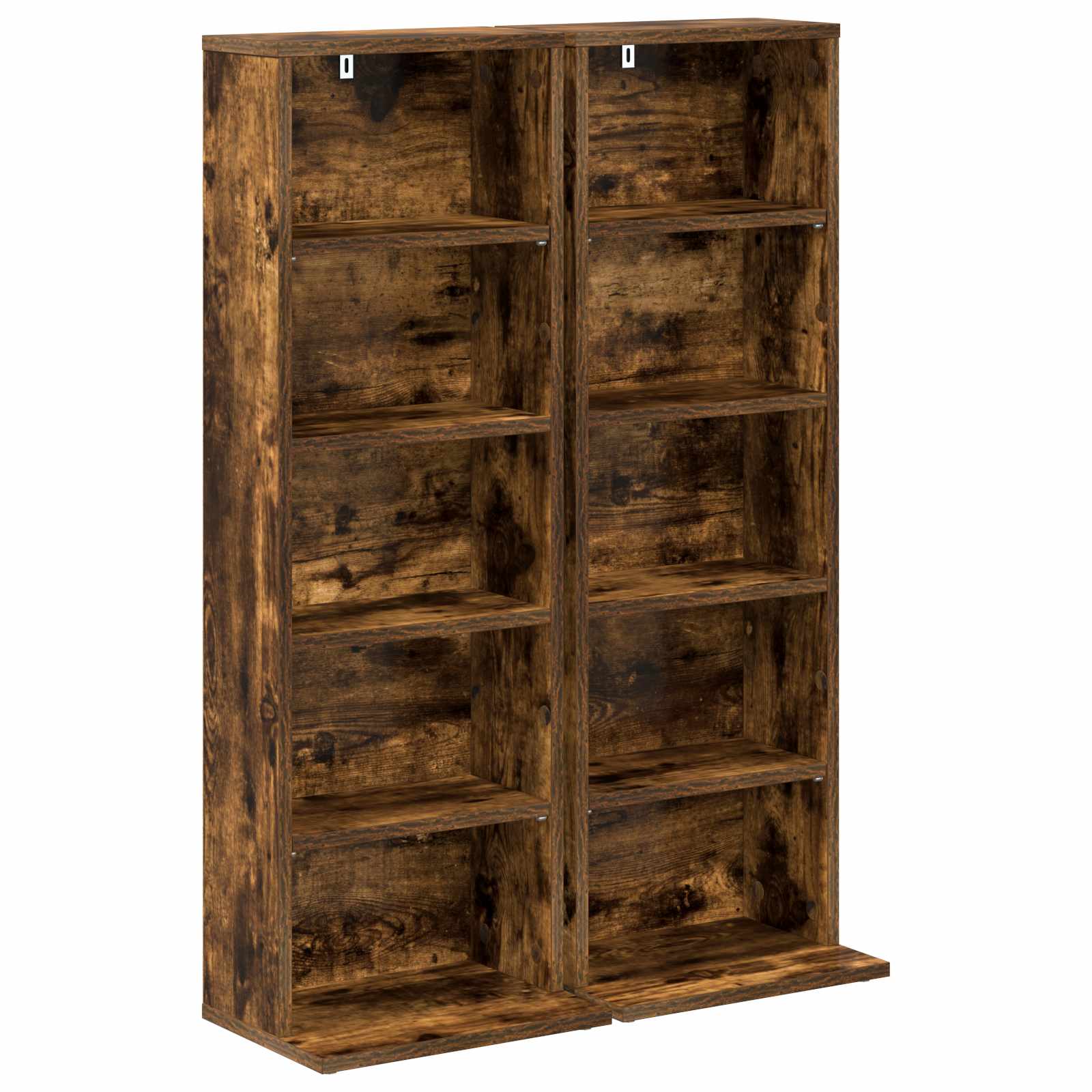 vidaXL CD Cabinet 2 pcs Smoked Oak 33 x 23.5 x 97.5 cm Engineered Wood 2