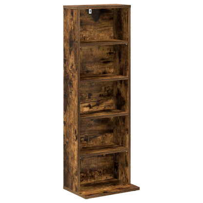 vidaXL CD Cabinet 2 pcs Smoked Oak 33 x 23.5 x 97.5 cm Engineered Wood 4