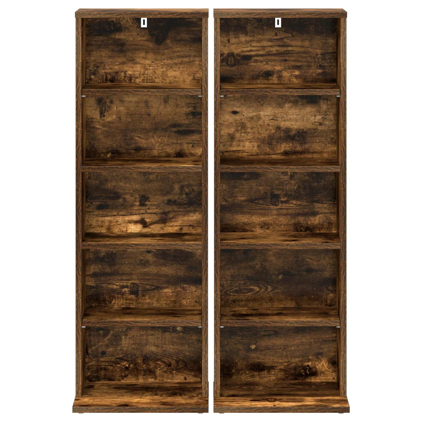 vidaXL CD Cabinet 2 pcs Smoked Oak 33 x 23.5 x 97.5 cm Engineered Wood 6