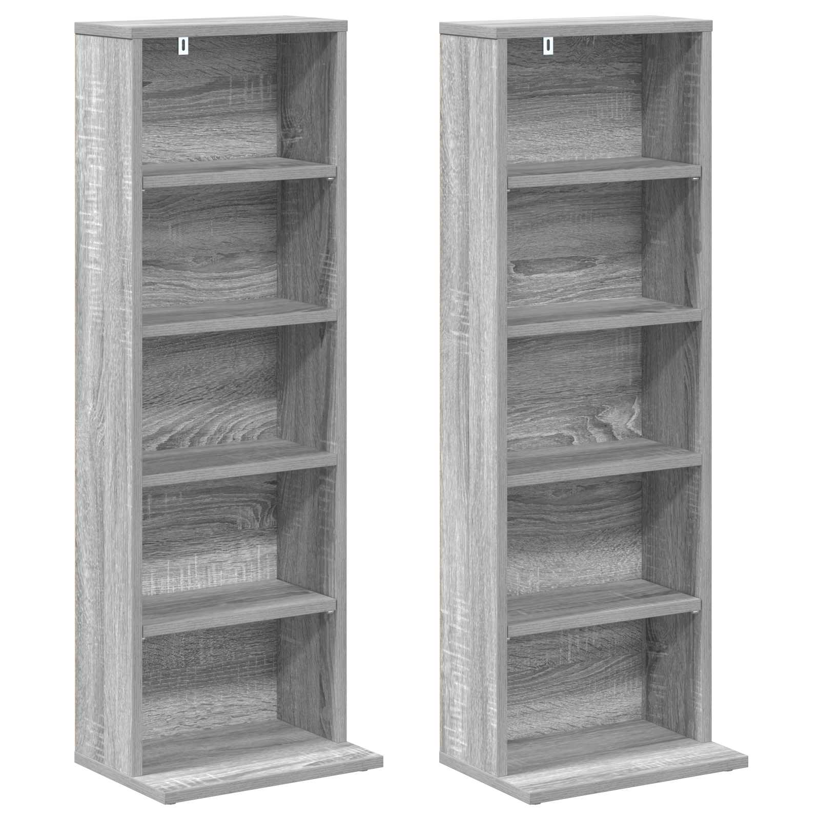 vidaXL CD Cabinet 2 pcs Grey Sonoma 33 x 23.5 x 97.5 cm 5