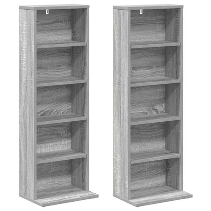 vidaXL CD Cabinet 2 pcs Grey Sonoma 33 x 23.5 x 97.5 cm 5