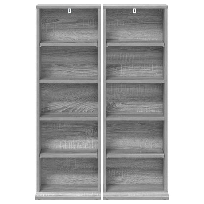 vidaXL CD Cabinet 2 pcs Grey Sonoma 33 x 23.5 x 97.5 cm 6