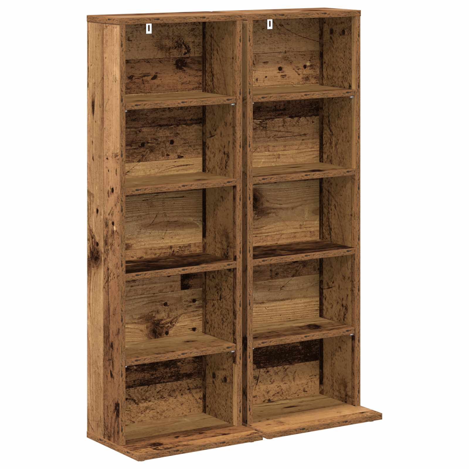 vidaXL CD Cabinet 2 pcs Oak Wood 33 x 23.5 x 97.5 cm Engineered Wood 2