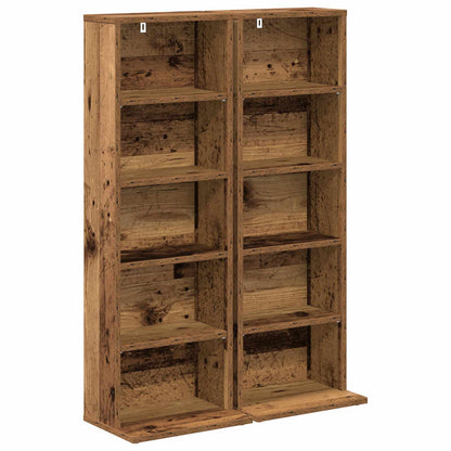 vidaXL CD Cabinet 2 pcs Oak Wood 33 x 23.5 x 97.5 cm Engineered Wood 2