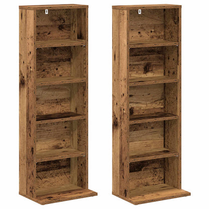 vidaXL CD Cabinet 2 pcs Oak Wood 33 x 23.5 x 97.5 cm Engineered Wood 5