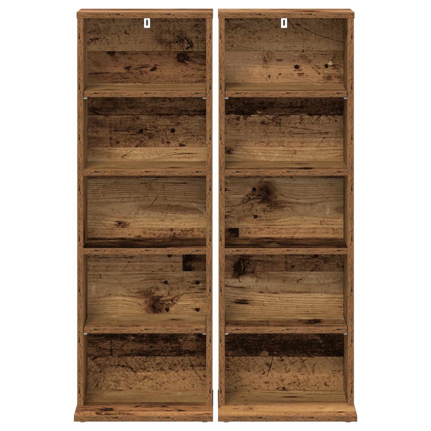 vidaXL CD Cabinet 2 pcs Oak Wood 33 x 23.5 x 97.5 cm Engineered Wood 6