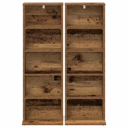 vidaXL CD Cabinet 2 pcs Oak Wood 33 x 23.5 x 97.5 cm Engineered Wood 6