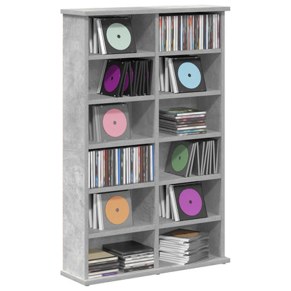 vidaXL CD Cabinet Concrete Grey 60 x 17 x 92 cm Engineered Wood 3