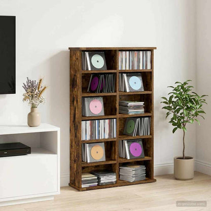 vidaXL CD Cabinet Smoked Oak 60 x 17 x 92 cm Engineered Wood 1