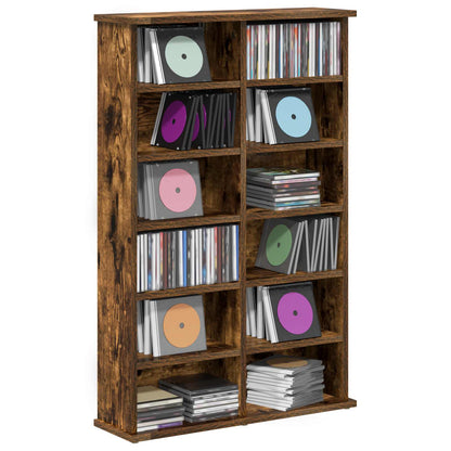 vidaXL CD Cabinet Smoked Oak 60 x 17 x 92 cm Engineered Wood 3