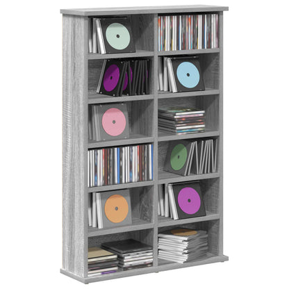 vidaXL CD Cabinet Grey Sonoma 60 x 17 x 92 cm Engineered Wood 3