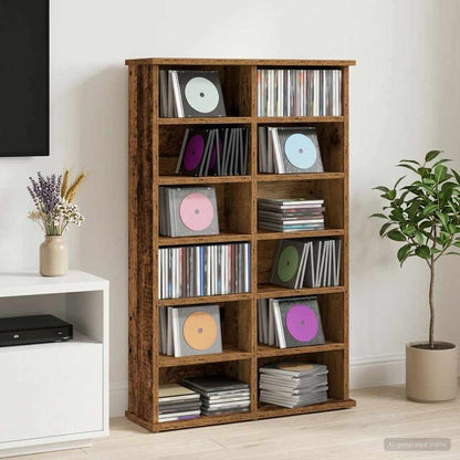 vidaXL CD Cabinet Oak Wood 60 x 17 x 92 cm Engineered Wood 1