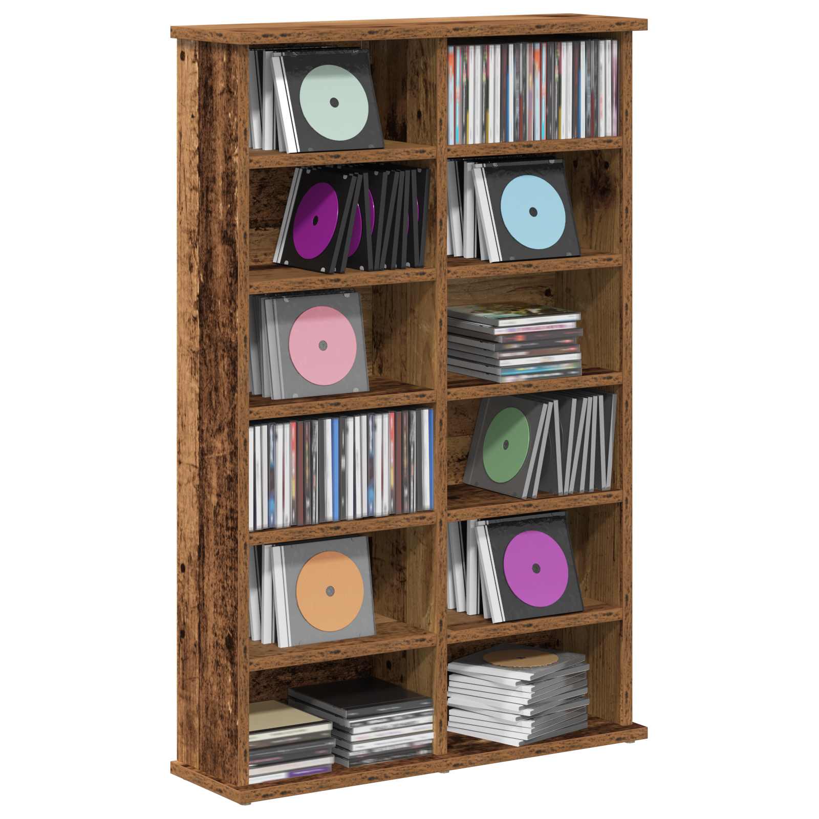 vidaXL CD Cabinet Oak Wood 60 x 17 x 92 cm Engineered Wood 3