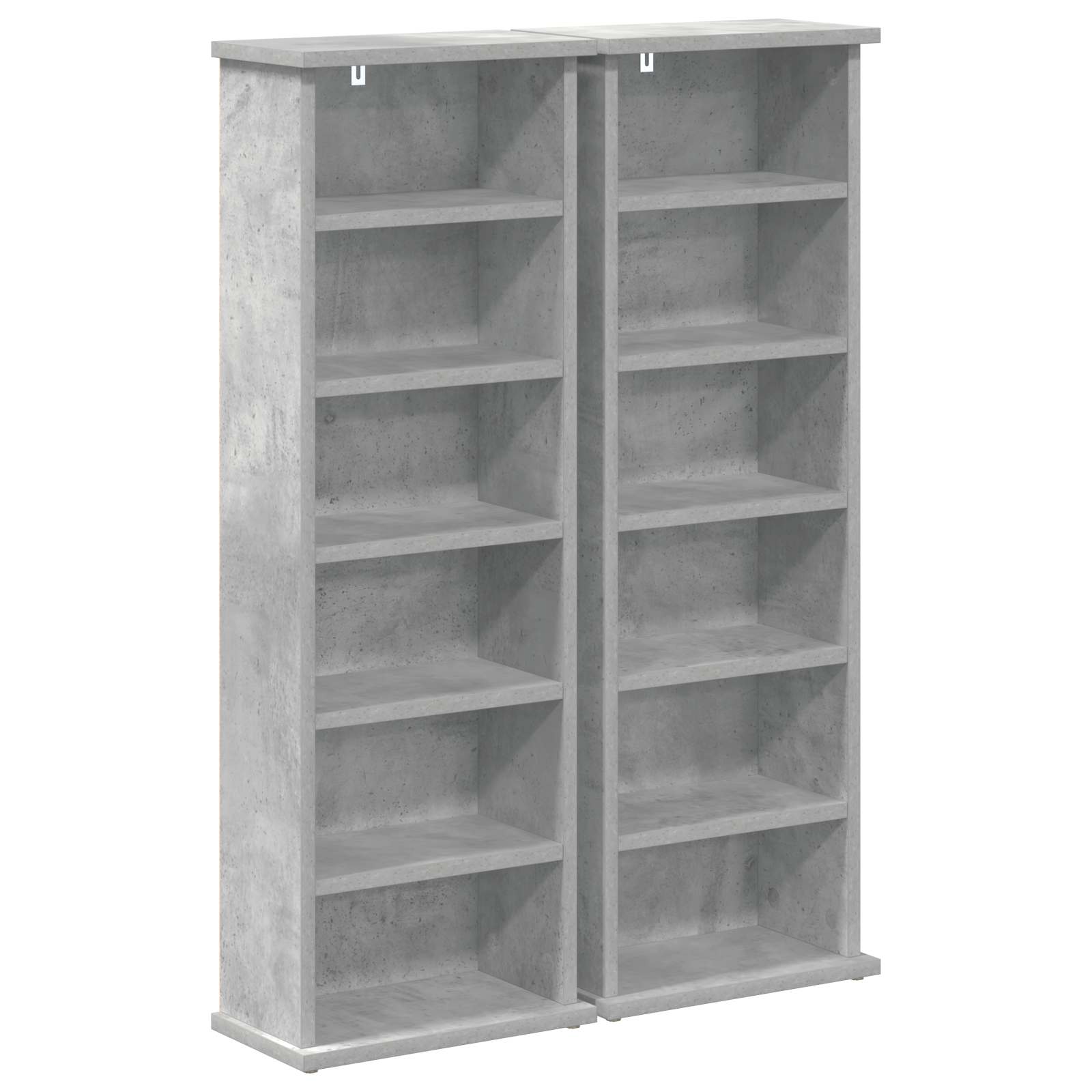 vidaXL CD Cabinet 2 pcs Concrete Grey 32 x 17 x 92 cm Engineered Wood 2