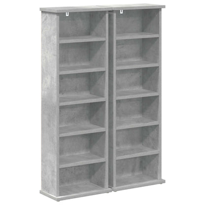 vidaXL CD Cabinet 2 pcs Concrete Grey 32 x 17 x 92 cm Engineered Wood 2