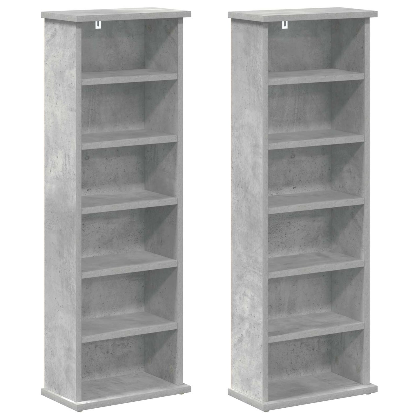 vidaXL CD Cabinet 2 pcs Concrete Grey 32 x 17 x 92 cm Engineered Wood 5