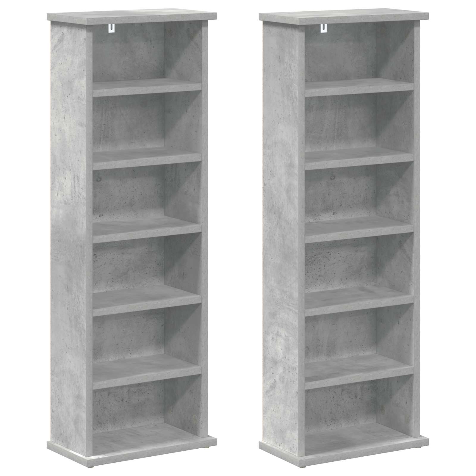 vidaXL CD Cabinet 2 pcs Concrete Grey 32 x 17 x 92 cm Engineered Wood 5