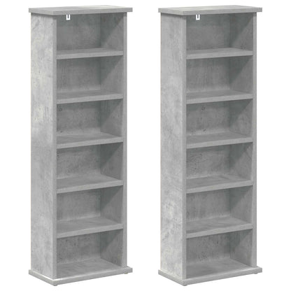 vidaXL CD Cabinet 2 pcs Concrete Grey 32 x 17 x 92 cm Engineered Wood 5