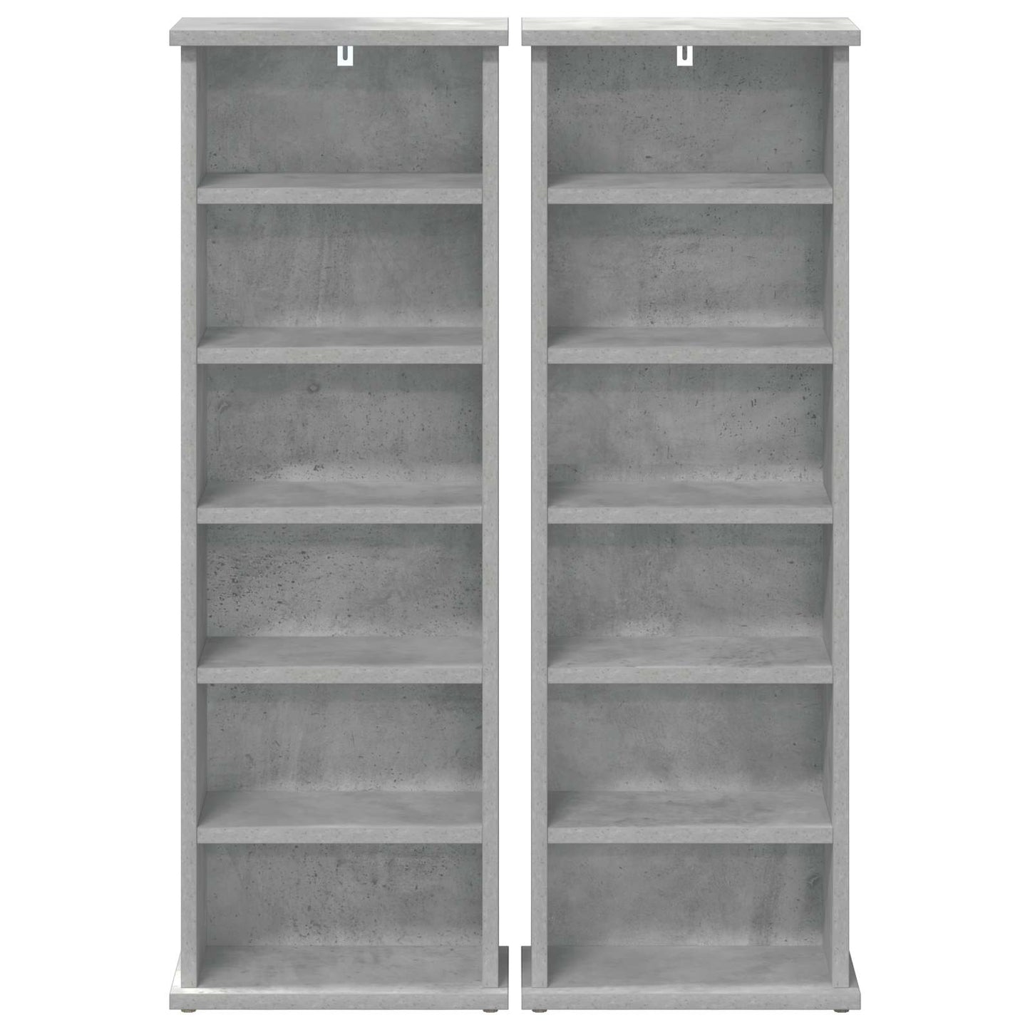 vidaXL CD Cabinet 2 pcs Concrete Grey 32 x 17 x 92 cm Engineered Wood 6