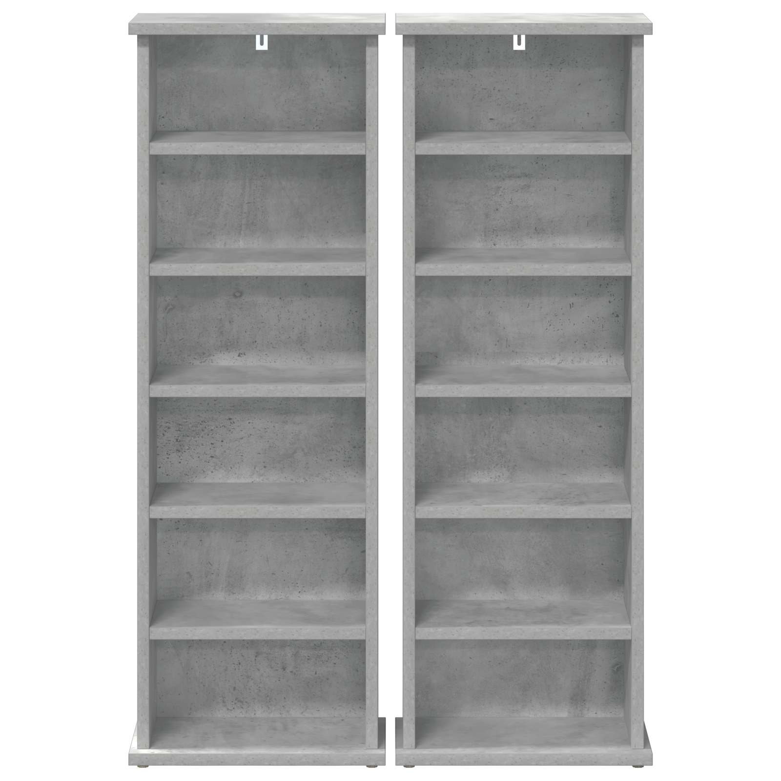 vidaXL CD Cabinet 2 pcs Concrete Grey 32 x 17 x 92 cm Engineered Wood 6