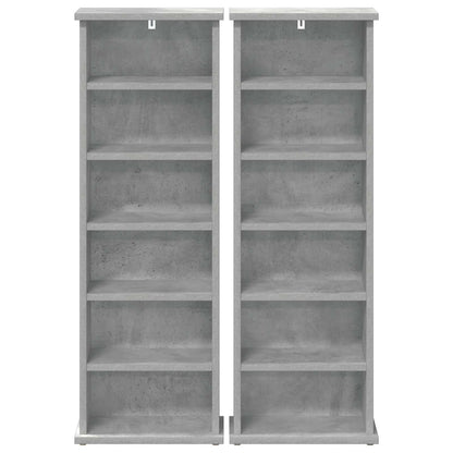 vidaXL CD Cabinet 2 pcs Concrete Grey 32 x 17 x 92 cm Engineered Wood 6