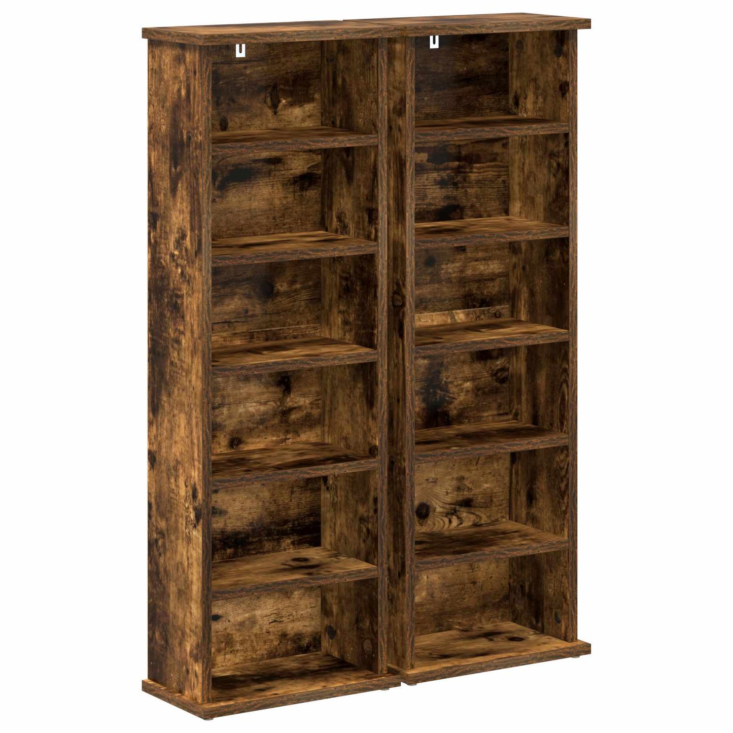 vidaXL CD Cabinet 2 pcs Smoked Oak 32 x 17 x 92 cm Engineered Wood 2