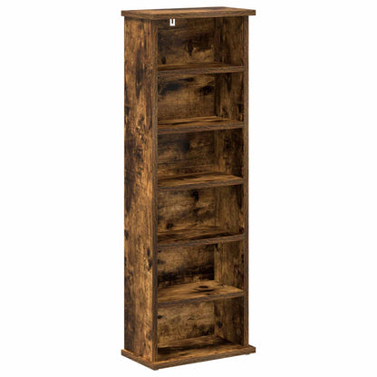 vidaXL CD Cabinet 2 pcs Smoked Oak 32 x 17 x 92 cm Engineered Wood 4