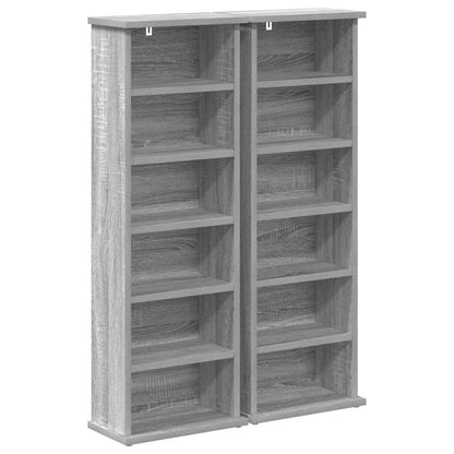 vidaXL CD Cabinet 2 pcs Grey Sonoma 32 x 17 x 92 cm Engineered Wood 2