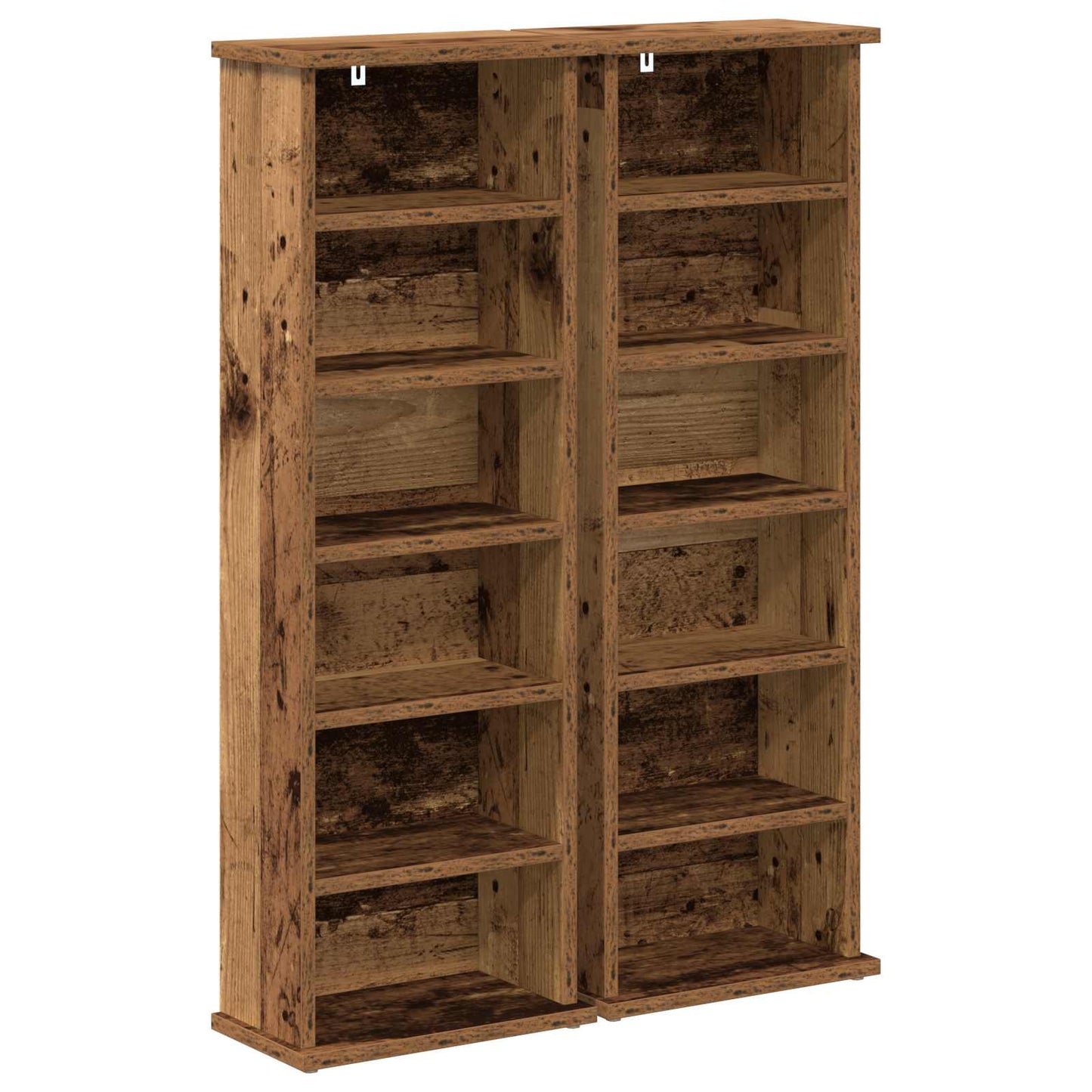 vidaXL CD Cabinet 2 pcs Oak Wood 32 x 17 x 92 cm Engineered Wood 2