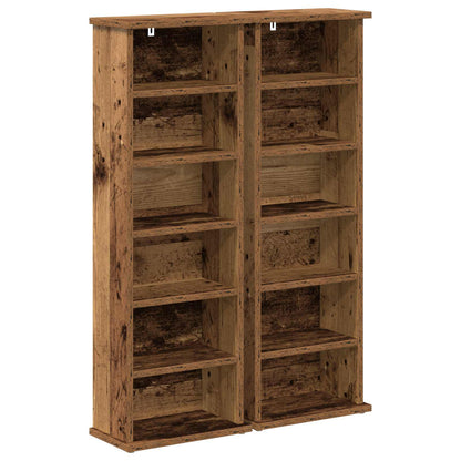 vidaXL CD Cabinet 2 pcs Oak Wood 32 x 17 x 92 cm Engineered Wood 2