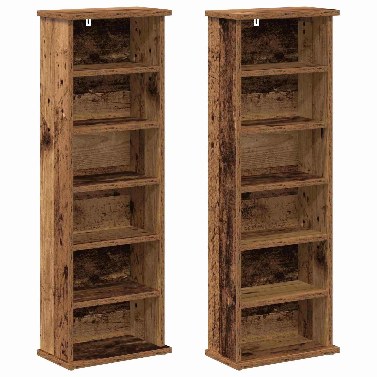 vidaXL CD Cabinet 2 pcs Oak Wood 32 x 17 x 92 cm Engineered Wood 5