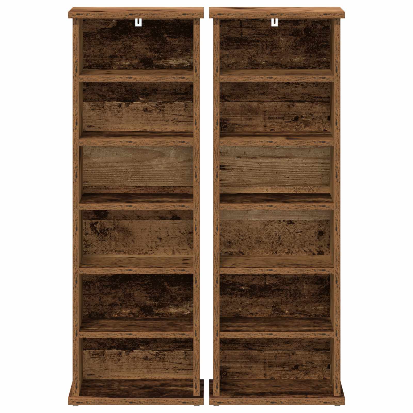 vidaXL CD Cabinet 2 pcs Oak Wood 32 x 17 x 92 cm Engineered Wood 6