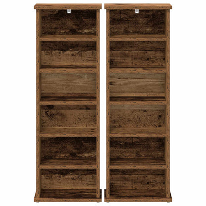 vidaXL CD Cabinet 2 pcs Oak Wood 32 x 17 x 92 cm Engineered Wood 6