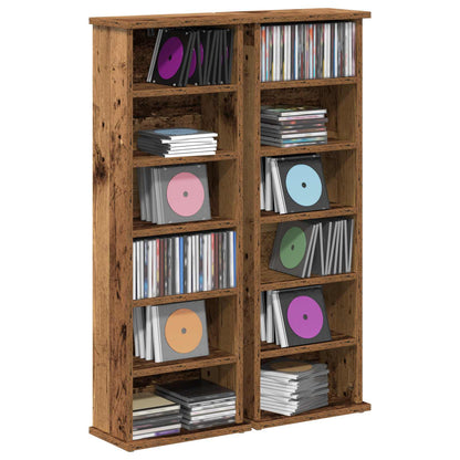 vidaXL CD Cabinet 2 pcs Oak Wood 32 x 17 x 92 cm Engineered Wood 3