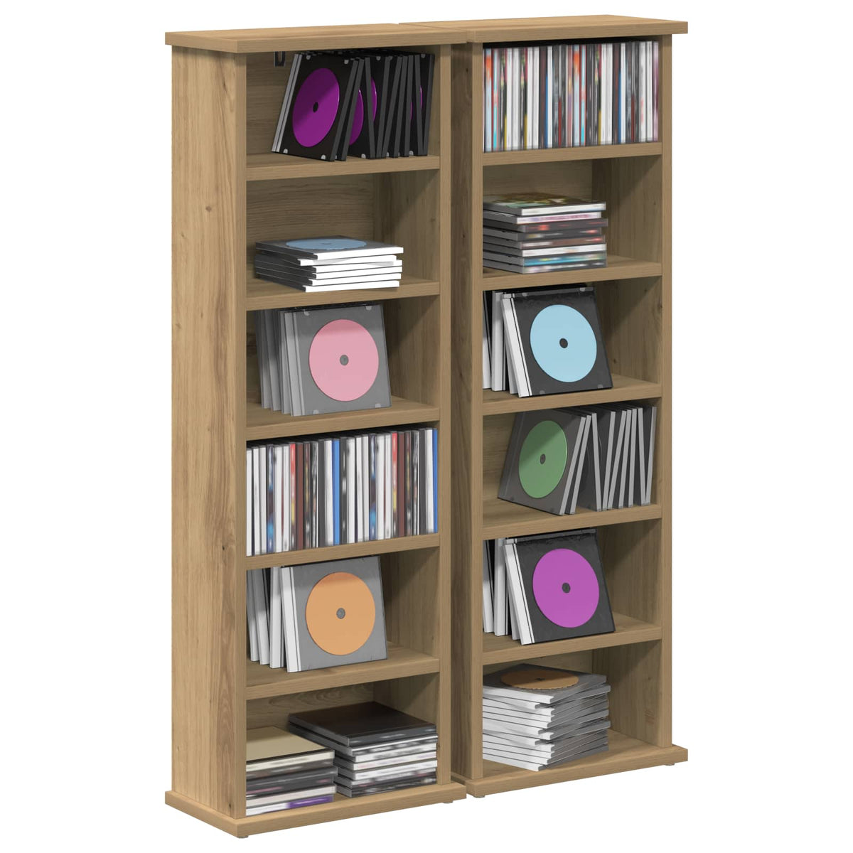 CD Cabinet 2 pcs Artisan Oak Engineered Wood