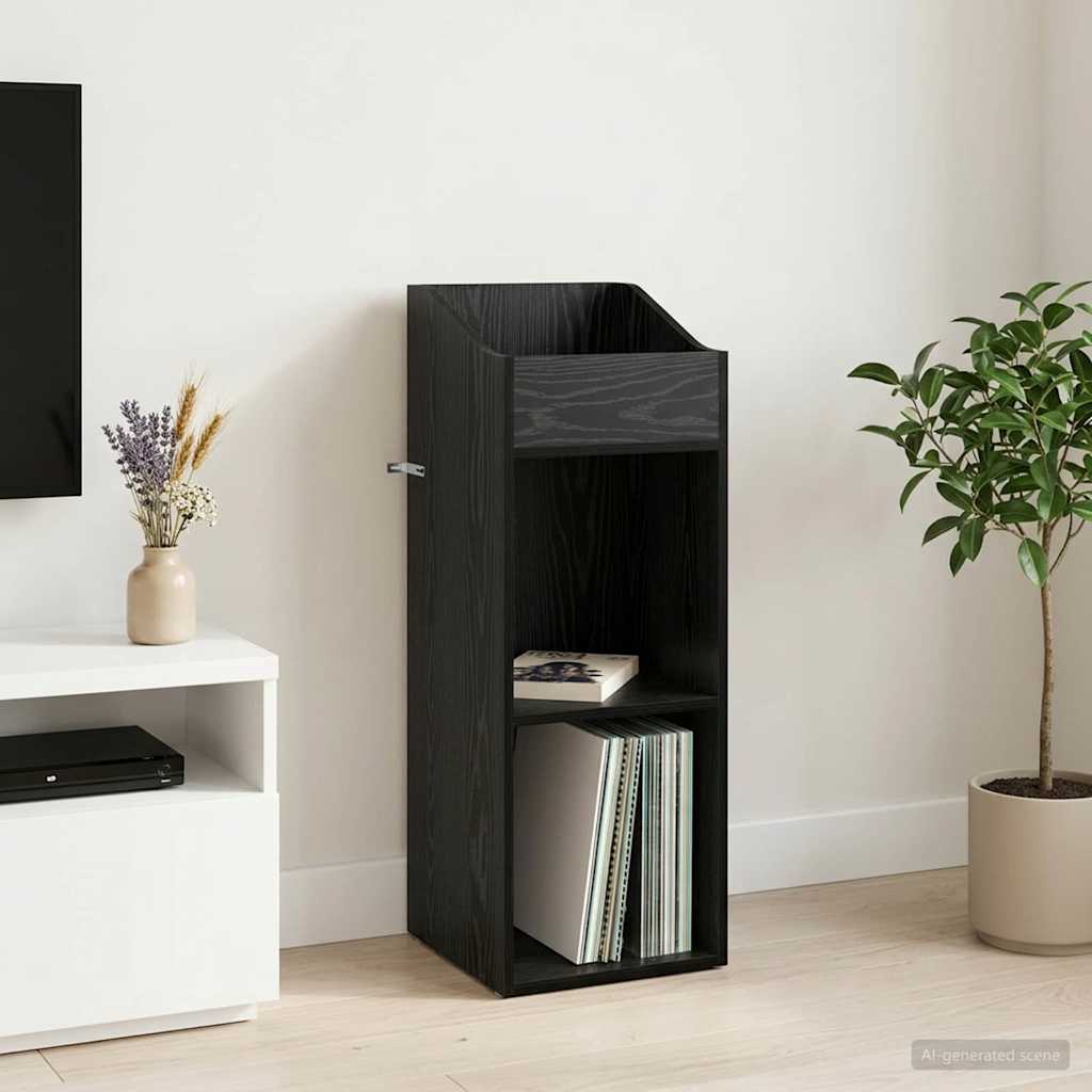 vidaXL Record Cabinet Black Oak 36 x 36 x 95.5 cm Engineered Wood 1
