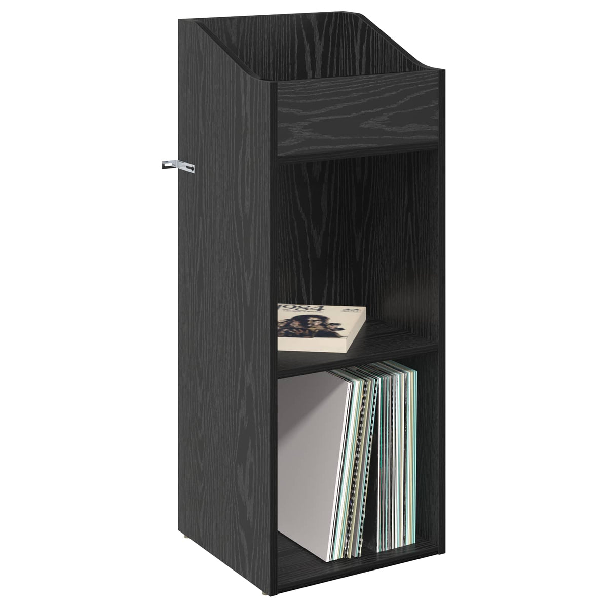 vidaXL Record Cabinet Black Oak 36 x 36 x 95.5 cm Engineered Wood 3