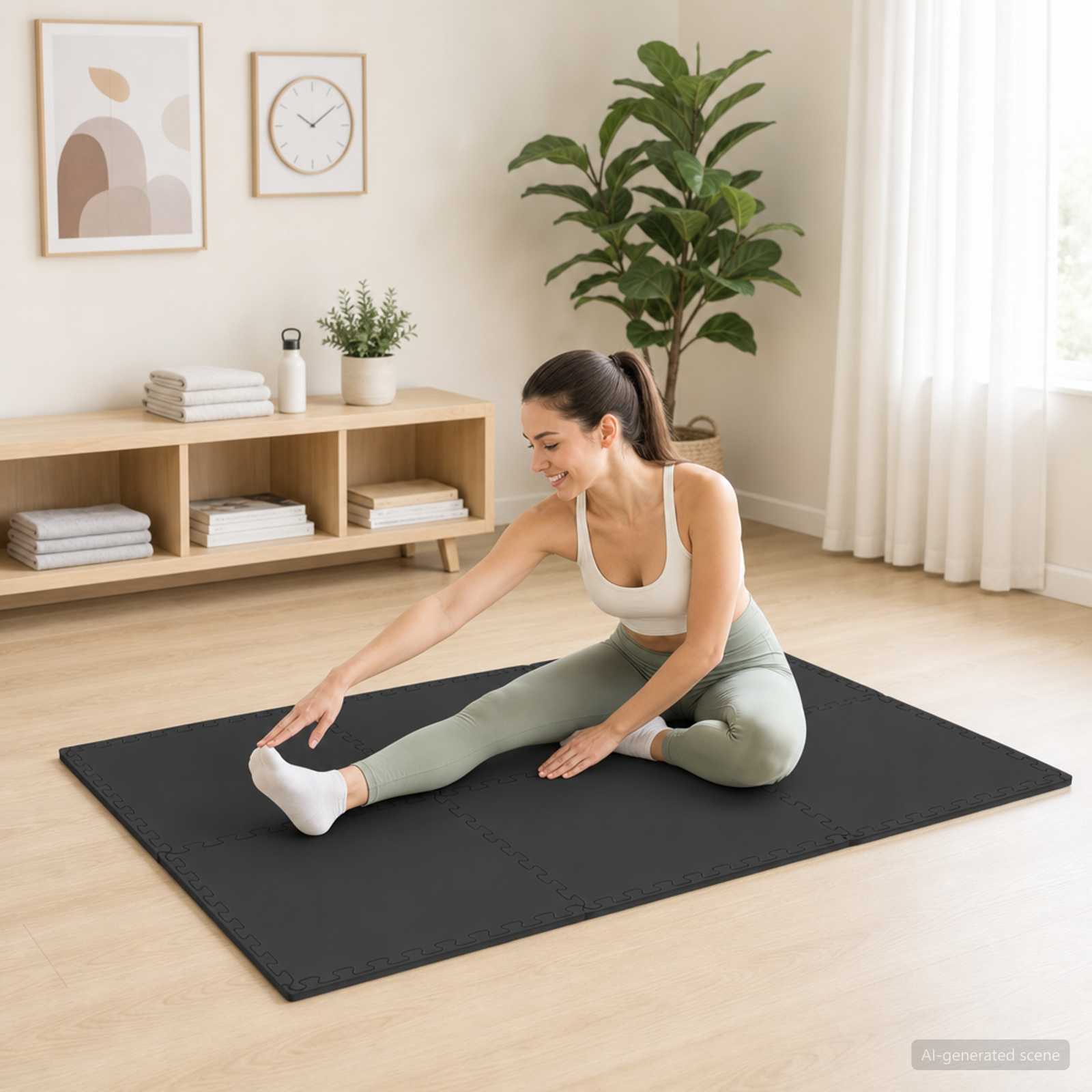 vidaXL Floor Mats 40 pcs Black 14.4 m² EVA Foam 1