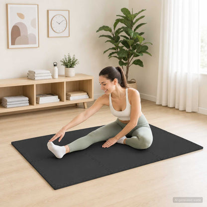 vidaXL Floor Mats 40 pcs Black 14.4 m² EVA Foam 1