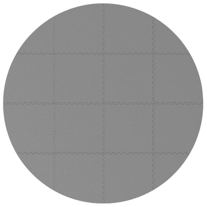 vidaXL Pool Ground Mat 16 pcs Ø 235 cm Round EVA Foam Grey 2