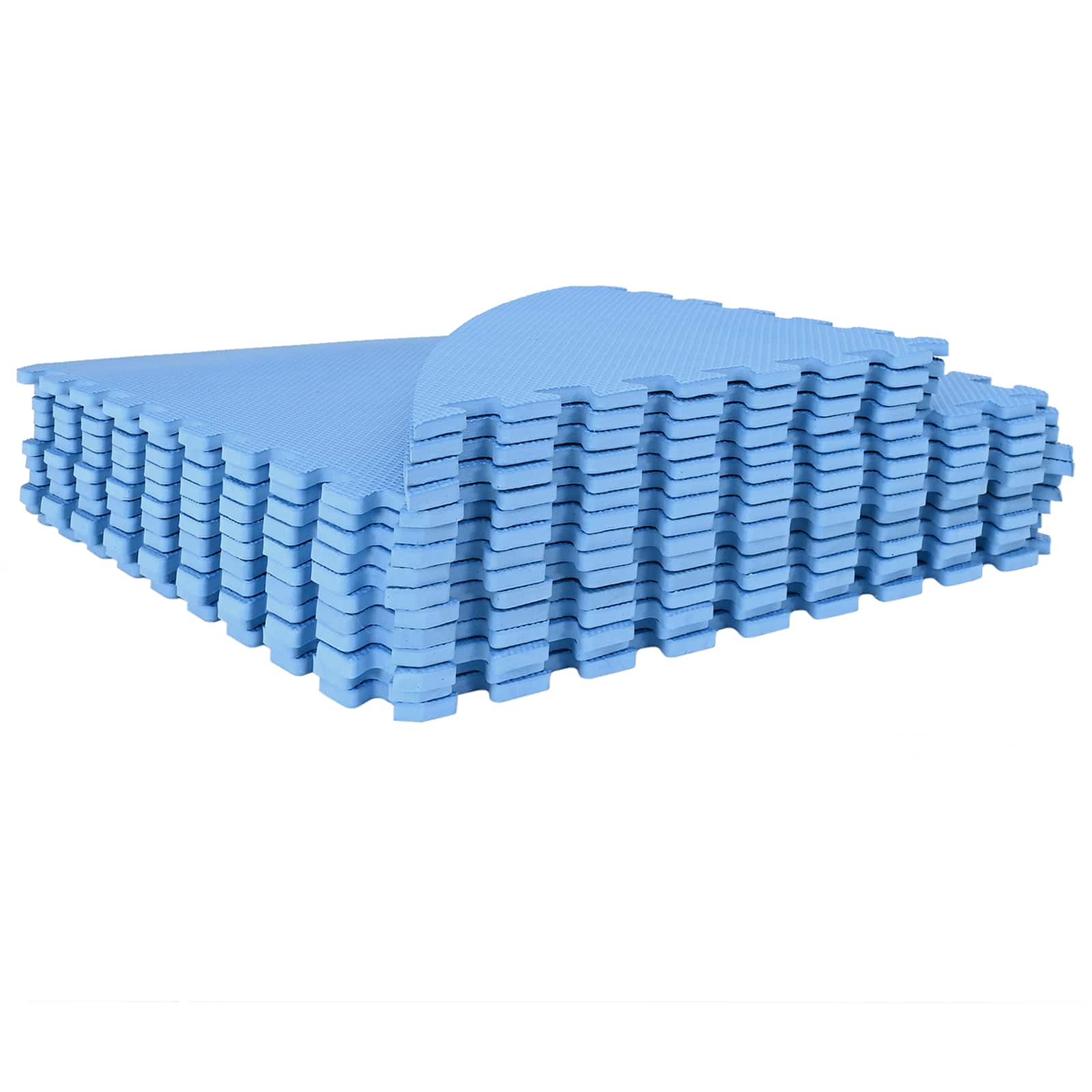 vidaXL Pool Ground Mat 16 pcs Ø 235 cm Round EVA Foam Blue 3