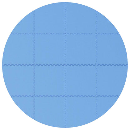 vidaXL Pool Ground Mat 16 pcs Ø 235 cm Round EVA Foam Blue 2