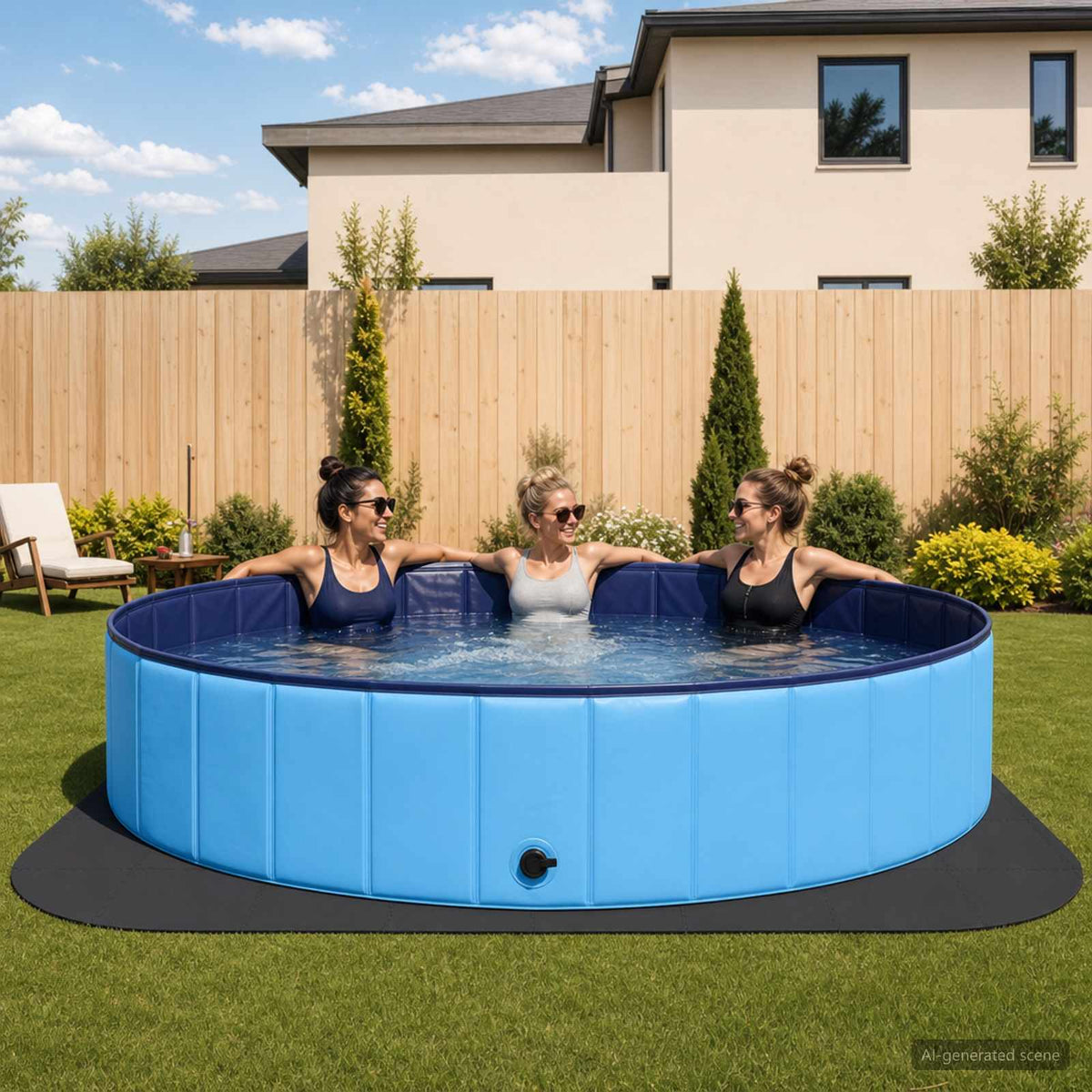 vidaXL Pool Ground Mat 16 pcs Round EVA Foam